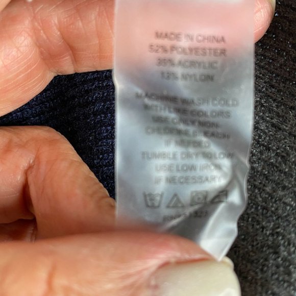 Vince Camuto Womens Colorblock Sweater Size S Blue and Gray Preppy Academia - Picture 4 of 9